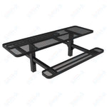 MyTcoat MYT - TRT08 - 08 8′ Rectangular Double Pedestal Picnic Table with Inground Mount (96