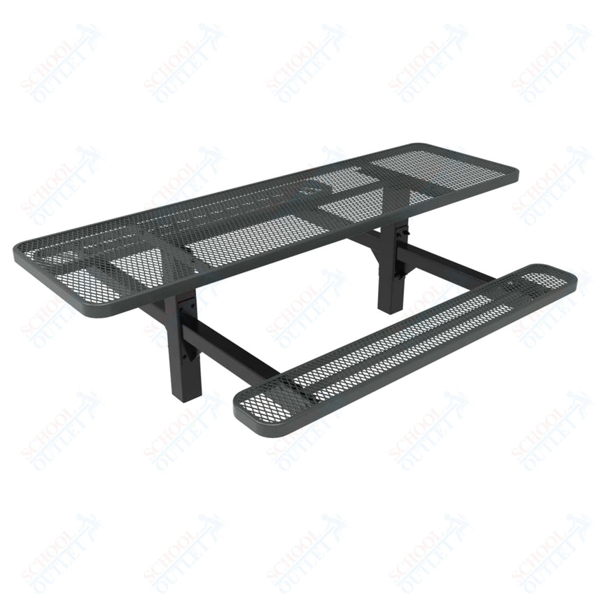 MyTcoat MYT - TRT08 - 08 8′ Rectangular Double Pedestal Picnic Table with Inground Mount (96"W x 75.5"D x 28.2"H) - SchoolOutlet