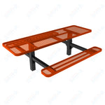 MyTcoat MYT - TRT08 - 08 8′ Rectangular Double Pedestal Picnic Table with Inground Mount (96