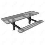MyTcoat MYT - TRT08 - 08 8′ Rectangular Double Pedestal Picnic Table with Inground Mount (96