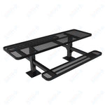 MyTcoat MYT - TRT08 - 09 - 002 8' Rectangular Double Pedestal Picnic Table with Surface Mount and Alternate ADA Accessible (96