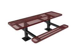 MyTcoat MYT-TRT08-09-002 8' Rectangular Double Pedestal Picnic Table with Surface Mount and Alternate ADA Accessible (96"W x 75.5"D x 30"H)