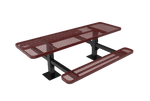 MyTcoat MYT-TRT08-09-002 8' Rectangular Double Pedestal Picnic Table with Surface Mount and Alternate ADA Accessible (96