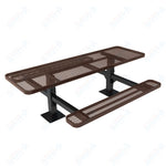 MyTcoat MYT - TRT08 - 09 - 002 8' Rectangular Double Pedestal Picnic Table with Surface Mount and Alternate ADA Accessible (96