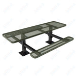 MyTcoat MYT - TRT08 - 09 - 002 8' Rectangular Double Pedestal Picnic Table with Surface Mount and Alternate ADA Accessible (96