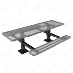 MyTcoat MYT - TRT08 - 09 - 002 8' Rectangular Double Pedestal Picnic Table with Surface Mount and Alternate ADA Accessible (96