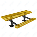 MyTcoat MYT - TRT08 - 09 - 002 8' Rectangular Double Pedestal Picnic Table with Surface Mount and Alternate ADA Accessible (96