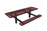 MyTcoat MYT - TRT08 - 08 - 002 8' Rectangular Double Pedestal Picnic Table with Inground Mount and Alternate ADA Accessible (96