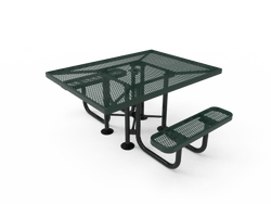 MyTcoat MYT-TSQ46-012 46″ Square Portable Picnic Table with 2 Seat and ADA Accessible (77"W x 62"D x 30"H)