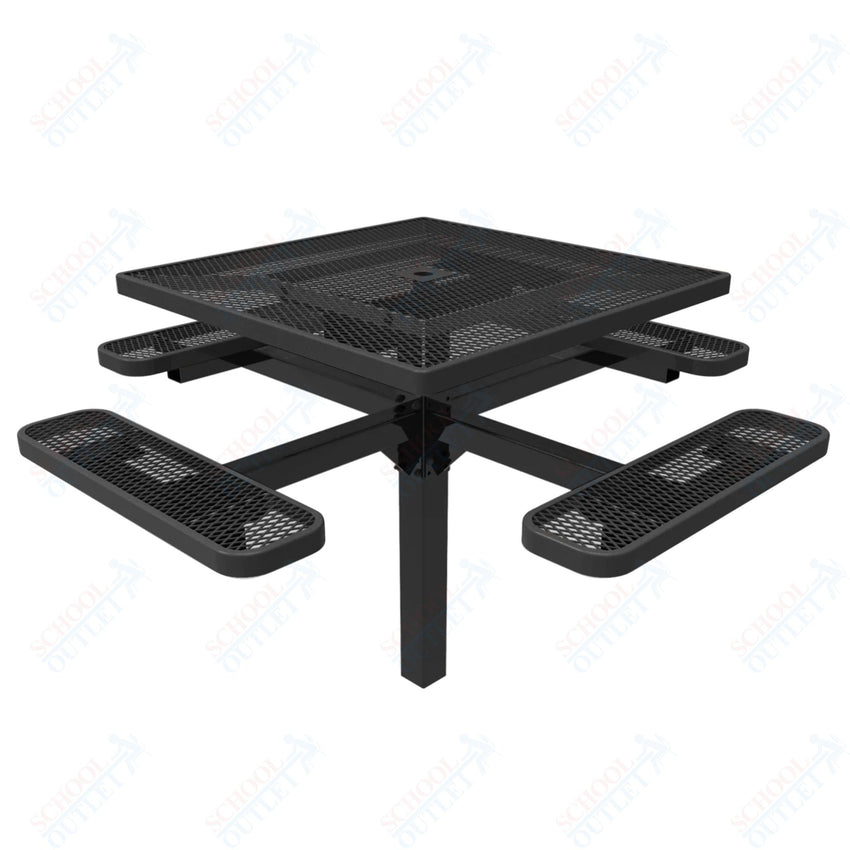 MyTcoat MYT - TSQ46 - 12 46″ Square Pedestal Picnic Table With Inground Mount (76"W x 76"D x 30"H) - SchoolOutlet