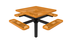 MyTcoat MYT-TSQ46-12 46″ Square Pedestal Picnic Table With Inground Mount (76"W x 76"D x 30"H)