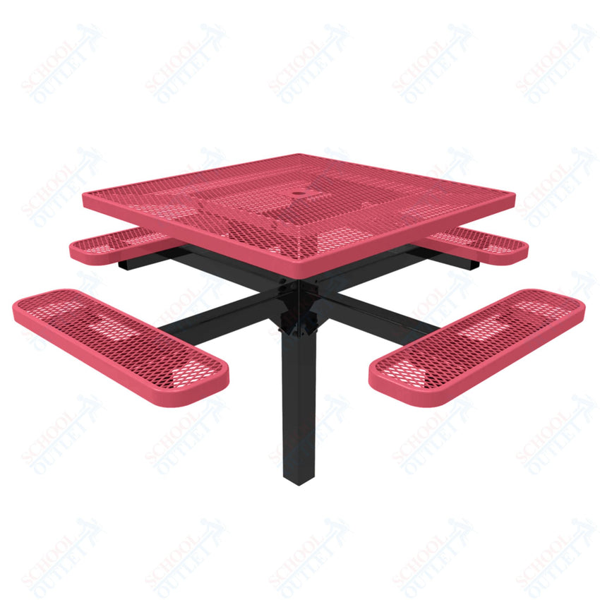MyTcoat MYT - TSQ46 - 12 46″ Square Pedestal Picnic Table With Inground Mount (76"W x 76"D x 30"H) - SchoolOutlet