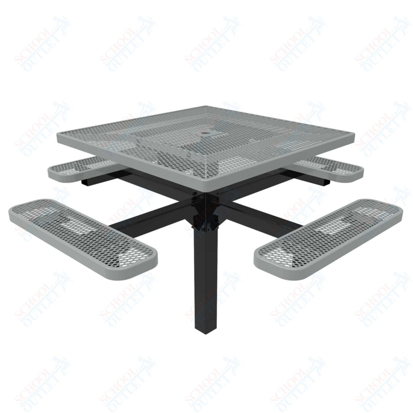 MyTcoat MYT - TSQ46 - 12 46″ Square Pedestal Picnic Table With Inground Mount (76"W x 76"D x 30"H) - SchoolOutlet