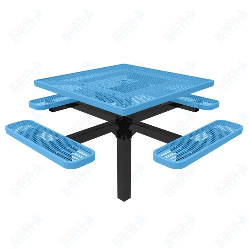 MyTcoat MYT - TSQ46 - 12 46″ Square Pedestal Picnic Table With Inground Mount (76"W x 76"D x 30"H) - SchoolOutlet