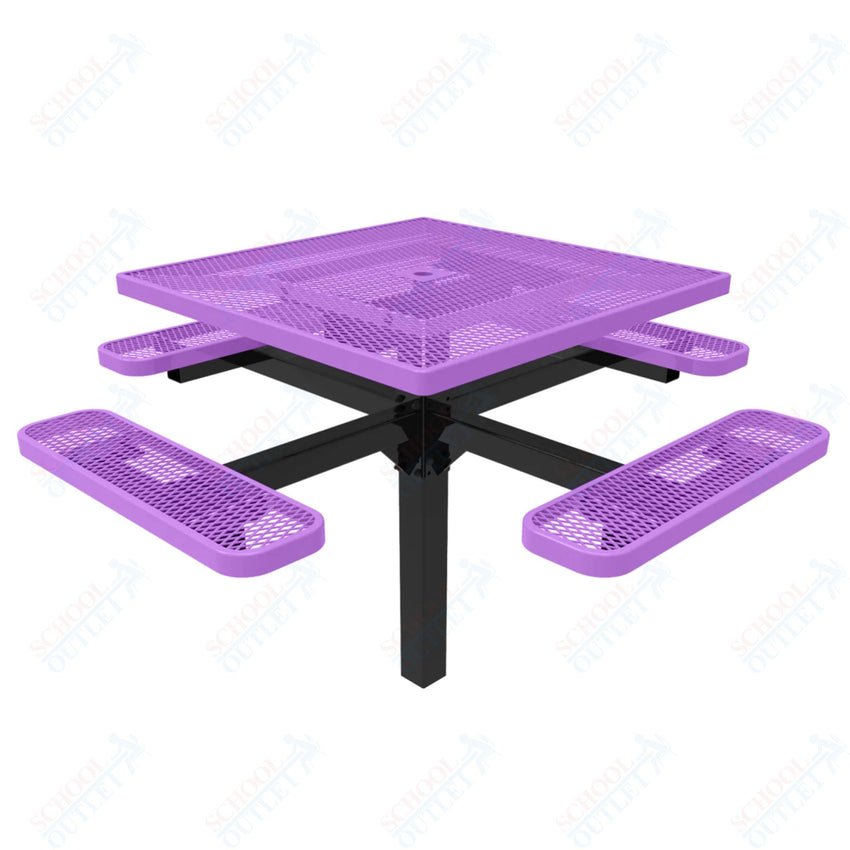 MyTcoat MYT - TSQ46 - 12 46″ Square Pedestal Picnic Table With Inground Mount (76"W x 76"D x 30"H) - SchoolOutlet