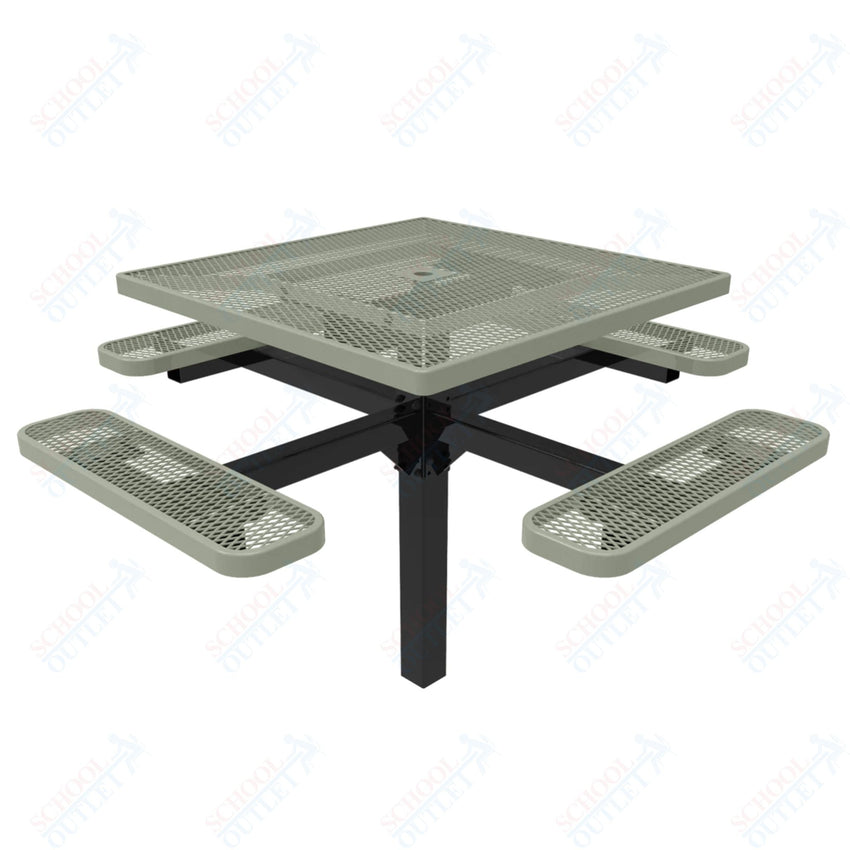 MyTcoat MYT - TSQ46 - 12 46″ Square Pedestal Picnic Table With Inground Mount (76"W x 76"D x 30"H) - SchoolOutlet