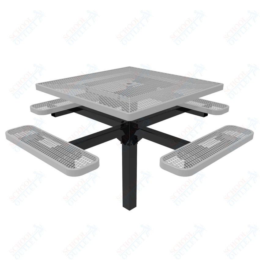 MyTcoat MYT - TSQ46 - 12 46″ Square Pedestal Picnic Table With Inground Mount (76"W x 76"D x 30"H) - SchoolOutlet