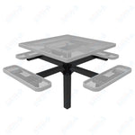 MyTcoat MYT - TSQ46 - 12 46″ Square Pedestal Picnic Table With Inground Mount (76