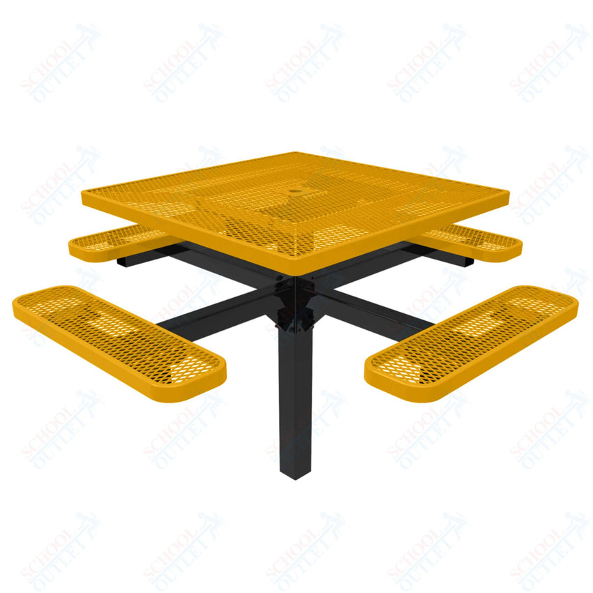 MyTcoat MYT - TSQ46 - 12 46″ Square Pedestal Picnic Table With Inground Mount (76"W x 76"D x 30"H) - SchoolOutlet
