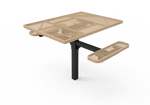 MyTcoat MYT-TSQ46-16-012 46″ Square Pedestal Picnic Table with Inground Mount, 2 Seat and Alternate ADA Accessible (77