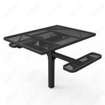 MyTcoat MYT - TSQ46 - 16 - 012 46″ Square Pedestal Picnic Table with Inground Mount, 2 Seat and Alternate ADA Accessible (77