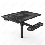 MyTcoat MYT - TSQ46 - 16 - 012 46″ Square Pedestal Picnic Table with Inground Mount, 2 Seat and Alternate ADA Accessible (77