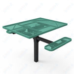 MyTcoat MYT - TSQ46 - 16 - 012 46″ Square Pedestal Picnic Table with Inground Mount, 2 Seat and Alternate ADA Accessible (77