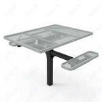 MyTcoat MYT - TSQ46 - 16 - 012 46″ Square Pedestal Picnic Table with Inground Mount, 2 Seat and Alternate ADA Accessible (77