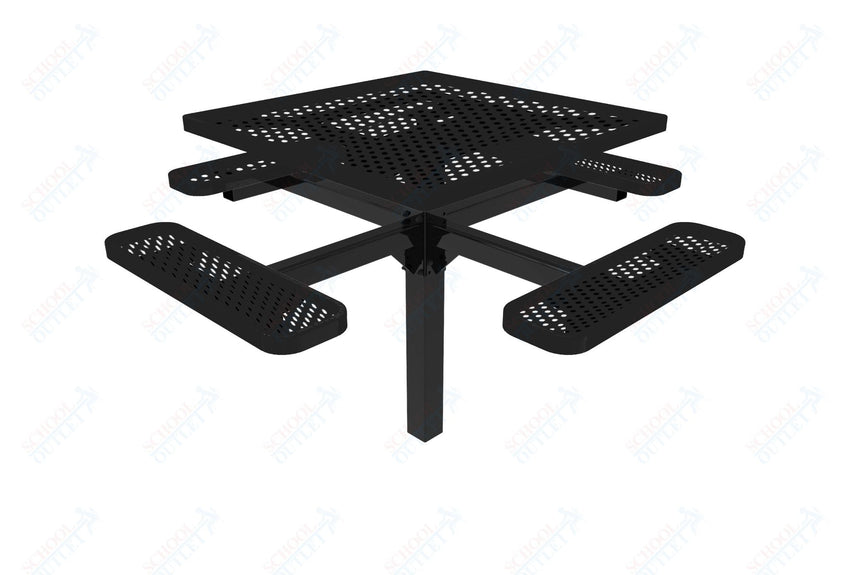 MyTcoat MYT - TSQ46 - 12 46″ Square Pedestal Picnic Table With Inground Mount (76"W x 76"D x 30"H) - SchoolOutlet