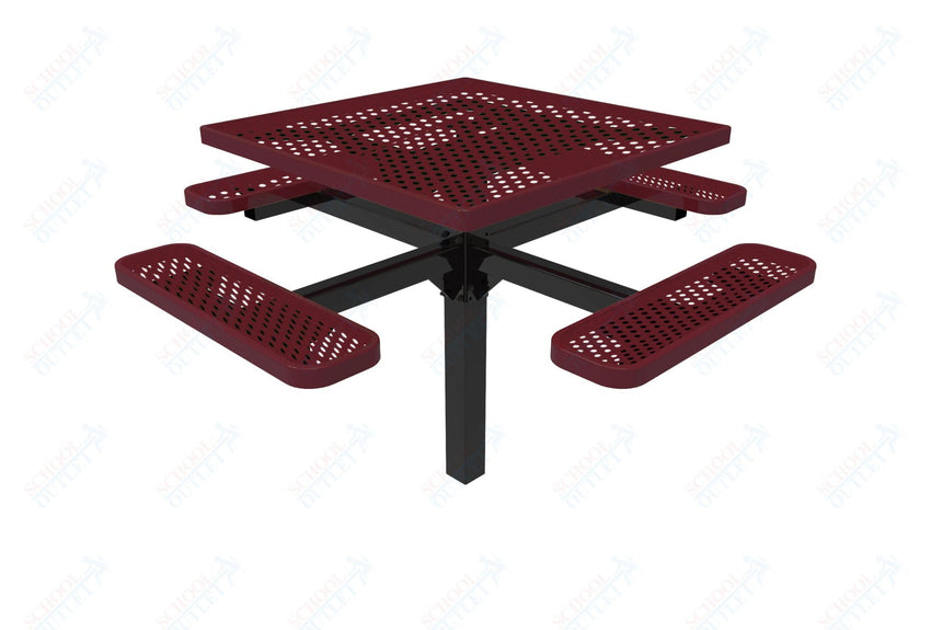 MyTcoat MYT - TSQ46 - 12 46″ Square Pedestal Picnic Table With Inground Mount (76"W x 76"D x 30"H) - SchoolOutlet