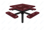 MyTcoat MYT - TSQ46 - 12 46″ Square Pedestal Picnic Table With Inground Mount (76