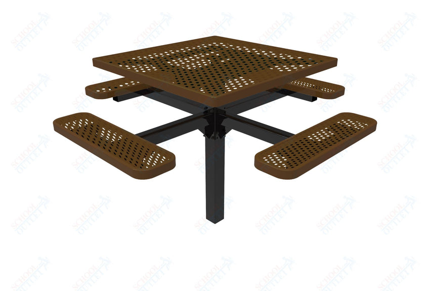 MyTcoat MYT - TSQ46 - 12 46″ Square Pedestal Picnic Table With Inground Mount (76"W x 76"D x 30"H) - SchoolOutlet
