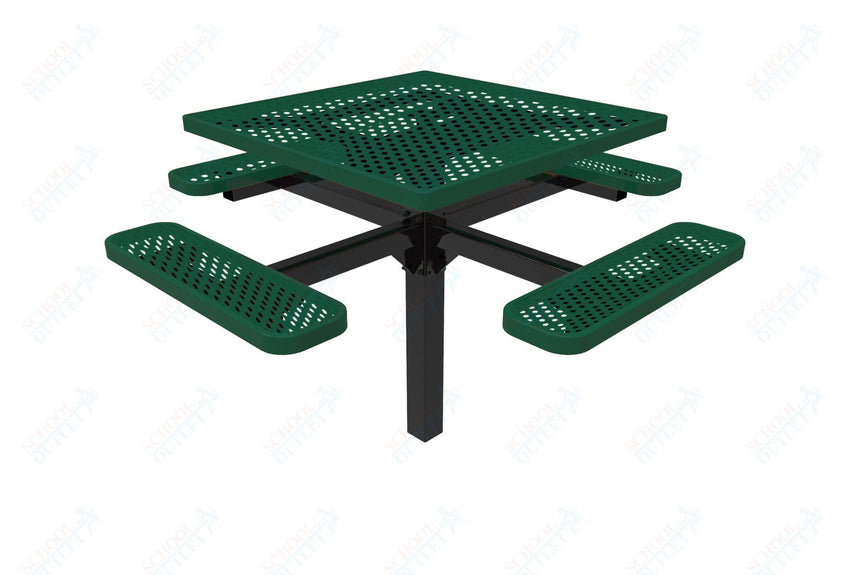 MyTcoat MYT - TSQ46 - 12 46″ Square Pedestal Picnic Table With Inground Mount (76"W x 76"D x 30"H) - SchoolOutlet