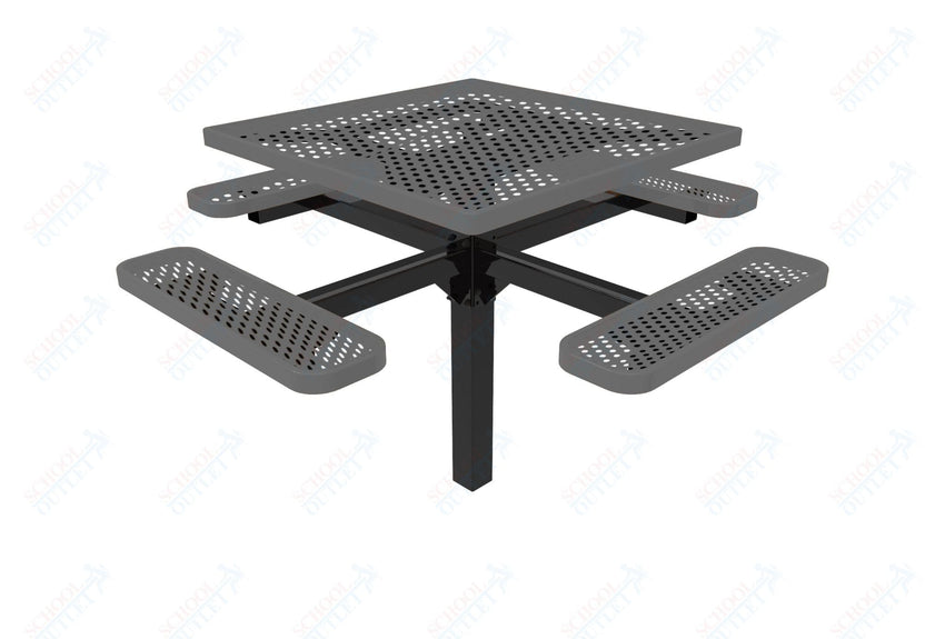 MyTcoat MYT - TSQ46 - 12 46″ Square Pedestal Picnic Table With Inground Mount (76"W x 76"D x 30"H) - SchoolOutlet