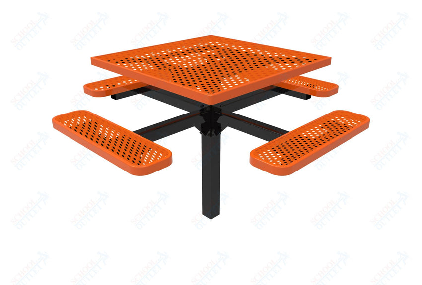 MyTcoat MYT - TSQ46 - 12 46″ Square Pedestal Picnic Table With Inground Mount (76"W x 76"D x 30"H) - SchoolOutlet