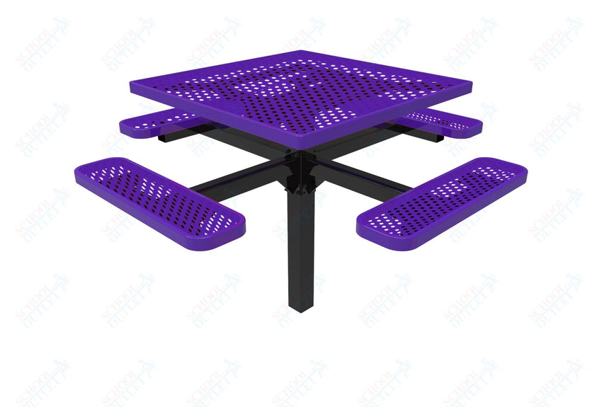 MyTcoat MYT - TSQ46 - 12 46″ Square Pedestal Picnic Table With Inground Mount (76"W x 76"D x 30"H) - SchoolOutlet