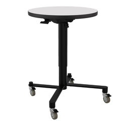 NPS Air-Lift Flipping Top Nesting Cafe Table, 24" Round, Whiteboard Top, Particleboard Core, MDF Core (NPS-ACT124MDPEWB)