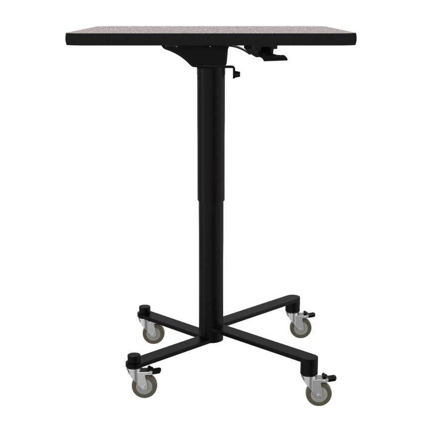 NPS Air - Lift Flipping Top Nesting Cafe Table, 30" Round, Whiteboard Top, Particleboard Core, T - Mold (NPS - ACT130PBTMWB) - SchoolOutlet