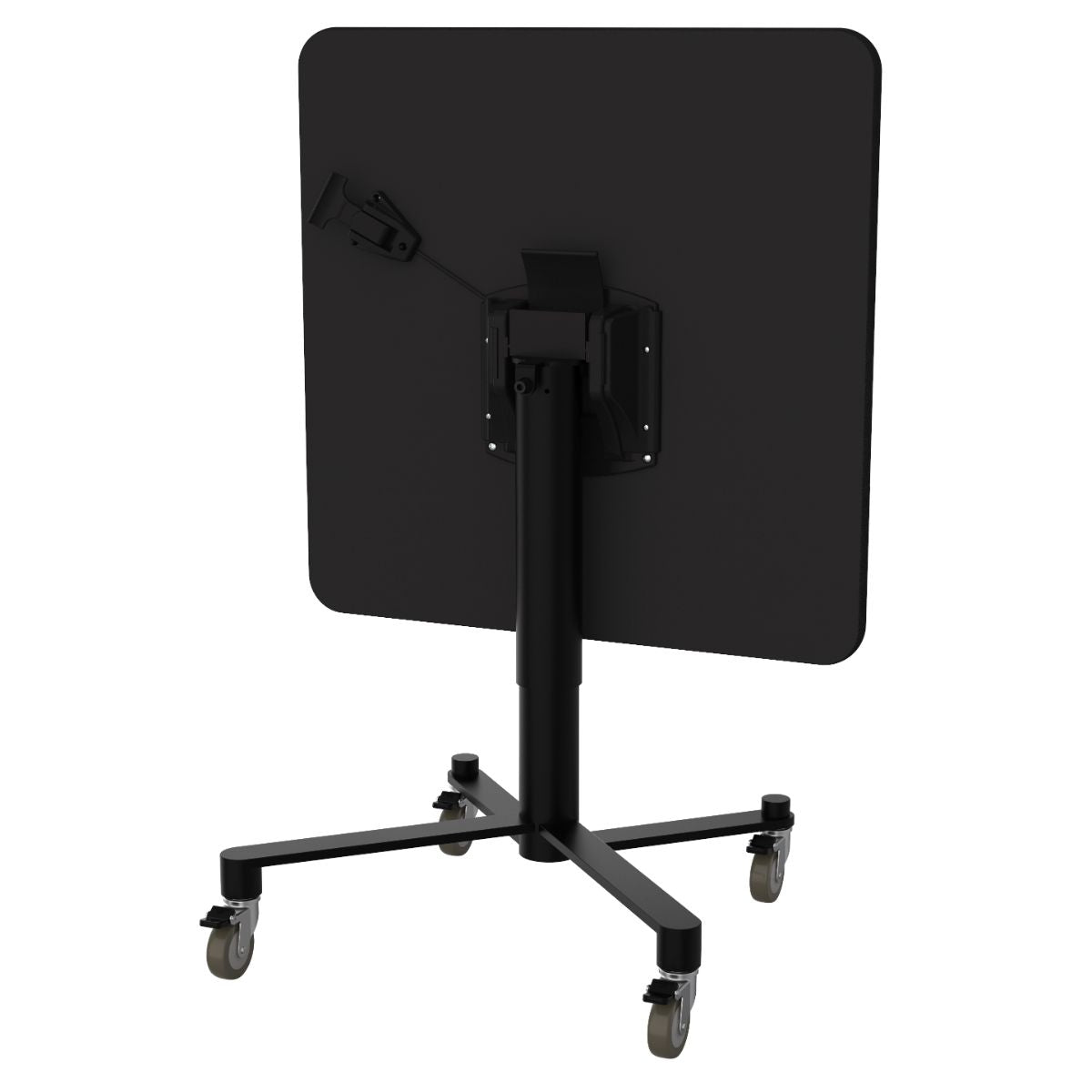 NPS Air - Lift Flipping Top Nesting Cafe Table, 30" Round, Whiteboard Top, Particleboard Core, T - Mold (NPS - ACT130PBTMWB) - SchoolOutlet