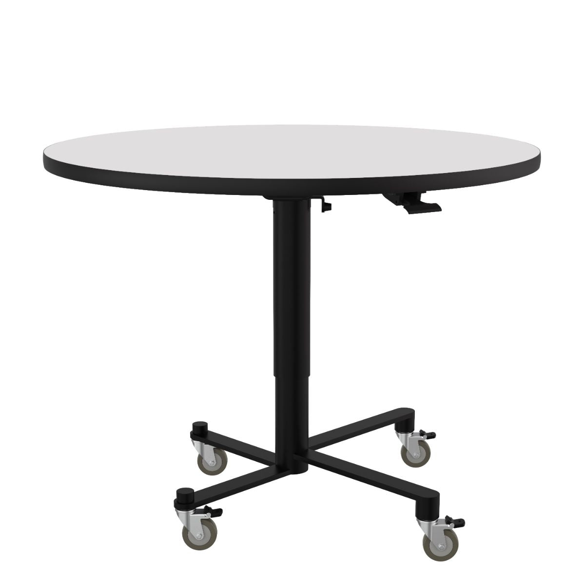 NPS Air - Lift Flipping Top Nesting Cafe Table, 42" Round, Whiteboard Top, Mdf Core, Protect Edge (NPS - ACT142MDPEWB) - SchoolOutlet