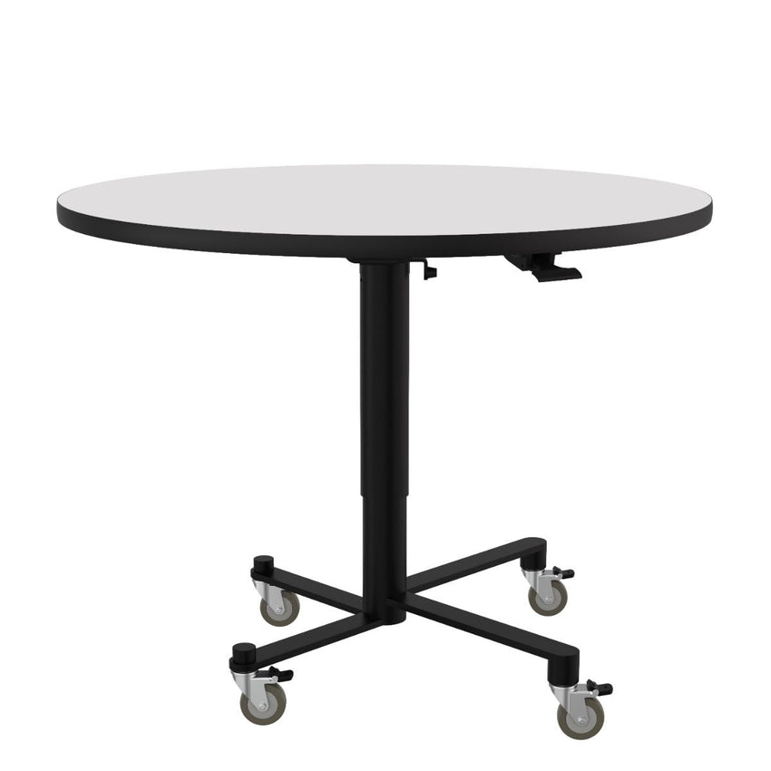 NPS Air - Lift Flipping Top Nesting Cafe Table, 42" Round, Whiteboard Top, Mdf Core, Protect Edge (NPS - ACT142MDPEWB) - SchoolOutlet