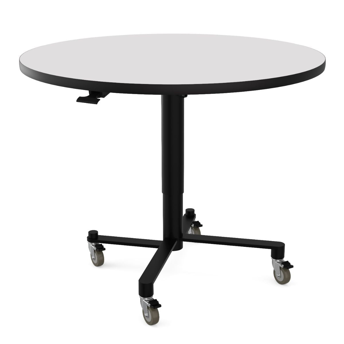 NPS Air - Lift Flipping Top Nesting Cafe Table, 42" Round, Whiteboard Top, Mdf Core, Protect Edge (NPS - ACT142MDPEWB) - SchoolOutlet