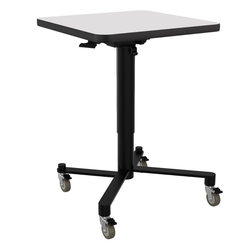 NPS Air - Lift Flipping Top Nesting Cafe Table, 24" Square, Whiteboard Top, Particleboard Core, T - Mold (NPS - ACT324PBTMWB) - SchoolOutlet