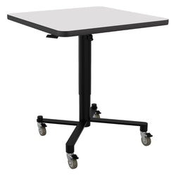 NPS Air-Lift Flipping Top Nesting Cafe Table, 30" Square, Whiteboard Top, Mdf Core, Protect Edge (NPS-ACT330MDPEWB)