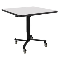 NPS Air-Lift Flipping Top Nesting Cafe Table, 36" Square, Whiteboard Top, Mdf Core, Protect Edge (NPS-ACT336MDPEWB)