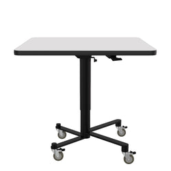 NPS Air-Lift Flipping Top Nesting Cafe Table, 36" Square, Whiteboard Top, Particleboard Core, Edge Banding (NPS-ACT336PBEBWB)