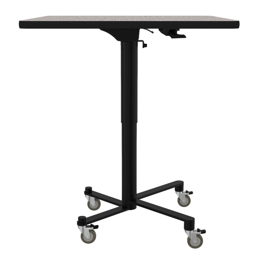 NPS Air - Lift Flipping Top Nesting Cafe Table, 36" Square, Whiteboard Top, Particleboard Core, T - Mold (NPS - ACT336PBTMWB) - SchoolOutlet