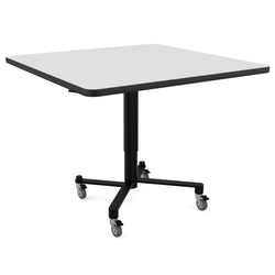NPS Air-Lift Flipping Top Nesting Cafe Table, 42" Square, Whiteboard Top, Mdf Core, Protect Edge (NPS-ACT342MDPEWB)