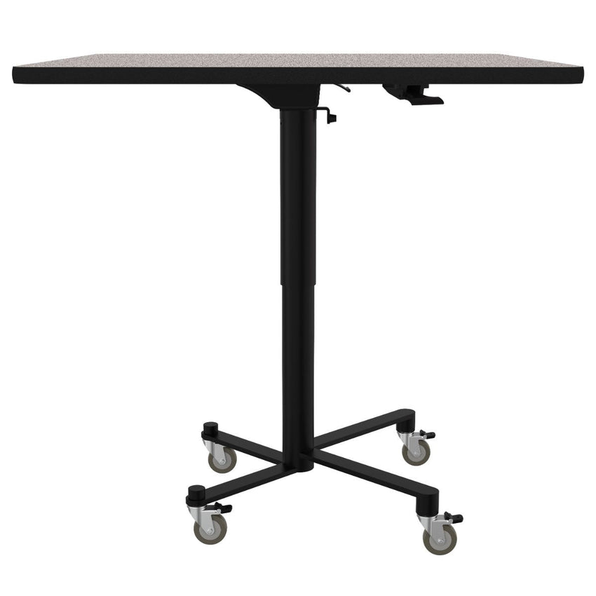 NPS Air - Lift Flipping Top Nesting Cafe Table, 42" Square, Whiteboard Top, Particleboard Core, T - Mold (NPS - ACT342PBTMWB) - SchoolOutlet