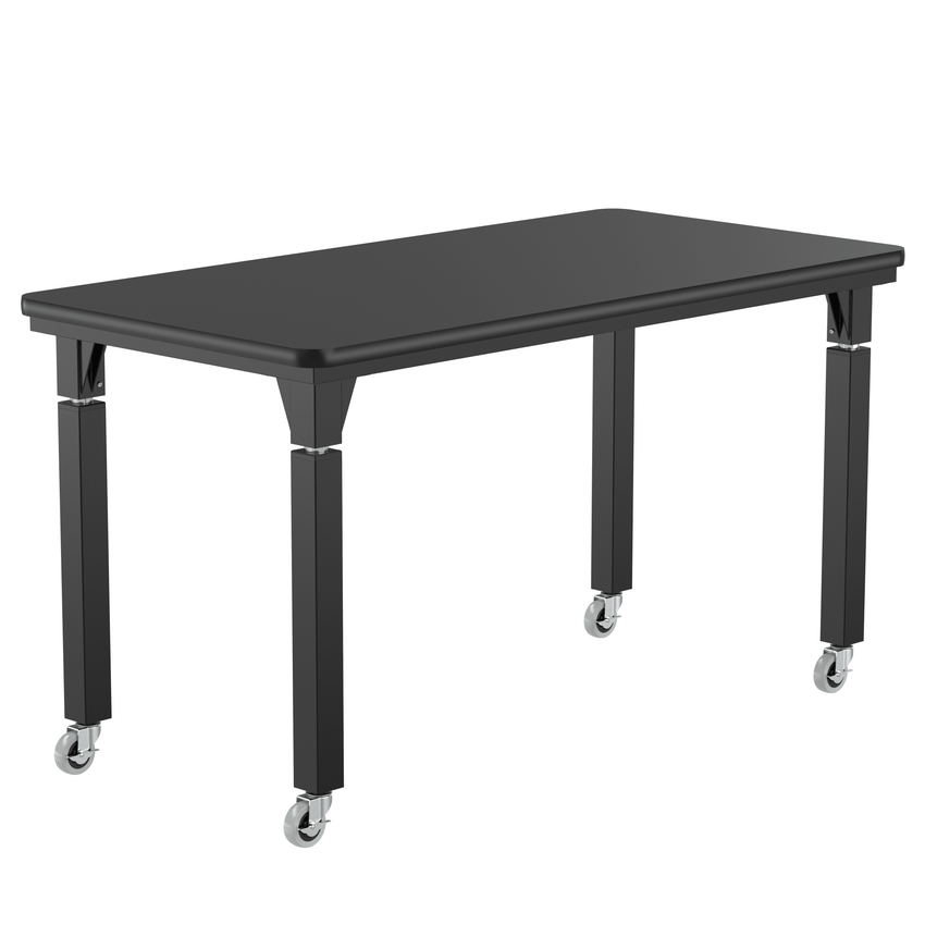 National Public Seating Heavy Duty Table with Aero - Lift Legs Signature Frame 24"W x 60"D x 24 - 32"H (NPS - ALT10 - SI - 2460X) - SchoolOutlet